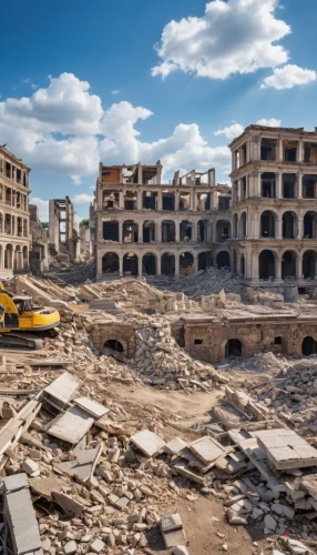 demolition work,demolition,luxury decay,destroyed city,building rubble,stalingrad,environmental destruction,destroyed houses,the ruins of the palace,post-apocalyptic landscape,coliseo,destroyed area,italy colosseum,dilapidated,rubble,hashima,syria,gunkanjima,demolition map,dilapidated building,Photography,General,Realistic