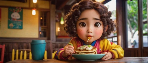 monchhichi,agnes,cute cartoon character,toy's story,clay animation,girl with cereal bowl,merida,miguel of coco,cinema 4d,disney character,cute cartoon image,digital compositing,woman with ice-cream,animated cartoon,moana,babycino,anime 3d,straw doll,woman eating apple,frozen dessert,Illustration,Children,Children 01