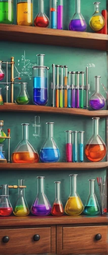 chemist,chemical laboratory,laboratory flask,laboratory,laboratory equipment,formula lab,science education,children's background,cartoon video game background,reagents,potions,colorful glass,laboratory information,erlenmeyer flask,kitchenware,chemistry,cupboard,glass painting,colored pencil background,kitchen cabinet,Illustration,Abstract Fantasy,Abstract Fantasy 17