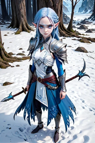 male elf,winterblueher,violet head elf,elven,scandia gnome,wood elf,suit of the snow maiden,the snow queen,elf,blue enchantress,dwarf sundheim,dark elf,female warrior,father frost,cullen skink,elves,male character,ice queen,aesulapian staff,white walker,Anime,Anime,General