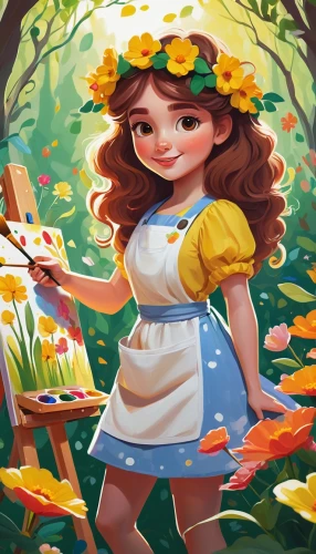 flower painting,girl picking flowers,girl in the garden,girl in flowers,kids illustration,digital painting,springtime background,illustrator,painting,girl picking apples,picking flowers,world digital painting,painting technique,sunflower coloring,meticulous painting,painter doll,painting work,flora,painting easter egg,art painting,Illustration,Black and White,Black and White 12