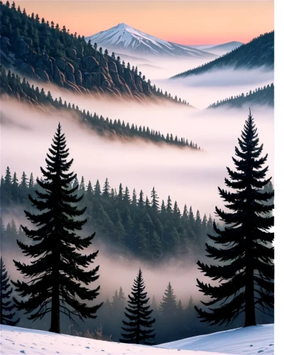 coniferous forest,carpathians,temperate coniferous forest,snow in pine trees,winter forest,northern black forest,spruce-fir forest,fir forest,bavarian forest,pine trees,winter landscape,snow landscape,foggy landscape,winter background,fir trees,tropical and subtropical coniferous forests,the russian border mountains,ore mountains,coniferous,snowy landscape,Illustration,Black and White,Black and White 18