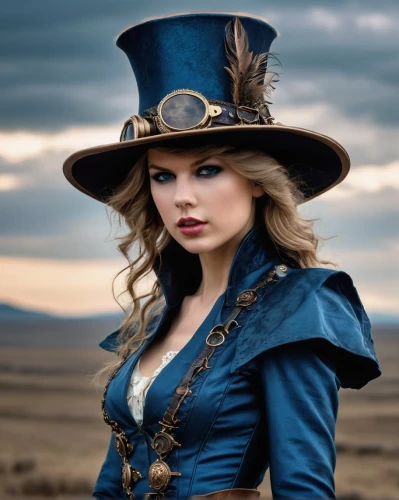 steampunk,the hat of the woman,the hat-female,leather hat,womans hat,cowgirl,blue enchantress,country-western dance,black hat,women's hat,hatter,hat womens,countrygirl,wild west,costume hat,ladies hat,cowgirls,girl wearing hat,hat,woman's hat,Photography,General,Realistic