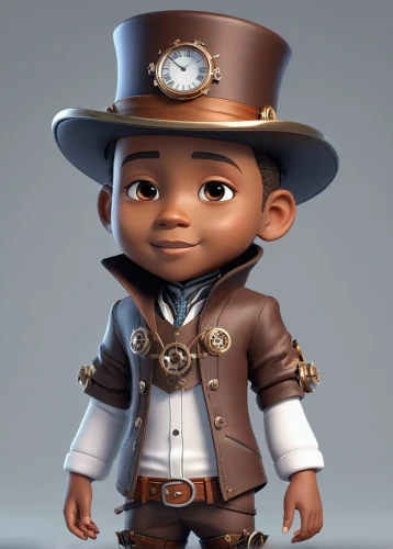 miguel of coco,park ranger,sheriff,coco,scout,officer,brown hat,policeman,tiana,indiana jones,inspector,ranger,engineer,madagascar,pilgrim,cute cartoon character,police officer,steampunk,brown sailor,troop,Unique,3D,3D Character