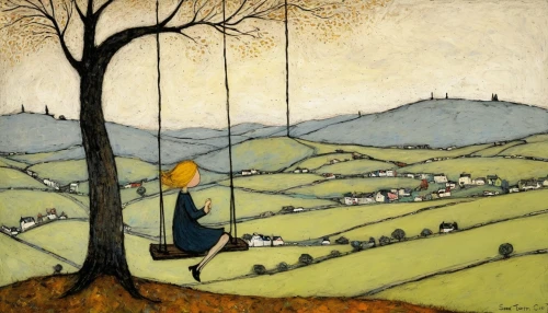 girl with tree,olle gill,woman with ice-cream,woman sitting,breton,vincent van gough,selanee henderon,yellow grass,tree with swing,tommie crocus,david bates,autumn icon,linden,girl lying on the grass,girl with bread-and-butter,carol colman,autumn landscape,andreas cross,woman hanging clothes,rural landscape,Art,Artistic Painting,Artistic Painting 49