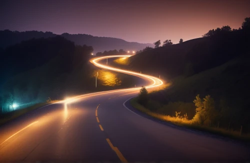 light trail,light trails,winding road,highway lights,night highway,winding roads,long road,long exposure light,roads,road to nowhere,long exposure,the road,speed of light,road of the impossible,highway,night photography,mountain highway,mountain road,aaa,road,Photography,General,Cinematic