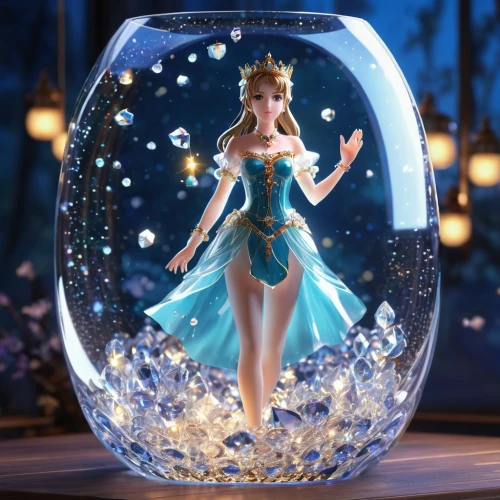 cinderella,princess anna,the snow queen,elsa,crystal ball,snow globe,3d fantasy,snow globes,fairy tale character,fantasia,disney character,lensball,3d figure,ice queen,crystal ball-photography,ice princess,magical,glass ornament,glass sphere,glass jar,Photography,General,Realistic