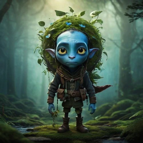 scandia gnome,goblin,avatar,smurf,violet head elf,orc,druid,half orc,gnome,forest man,dwarf,dwarf sundheim,druid grove,male elf,aaa,scandia gnomes,fantasy portrait,blue enchantress,kobold,anthropomorphic,Illustration,Abstract Fantasy,Abstract Fantasy 01