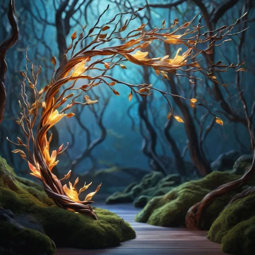 crooked forest,fantasy landscape,elven forest,enchanted forest,fantasy picture,fairy forest,fantasy art,hollow way,world digital painting,haunted forest,forest of dreams,3d fantasy,fairytale forest,forest glade,autumn forest,forest path,digital painting,magic tree,the mystical path,forest landscape,Photography,Artistic Photography,Artistic Photography 15