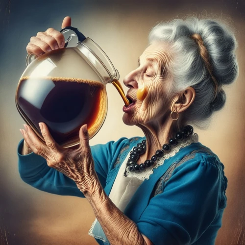 woman drinking coffee,pouring tea,grandmother,grandma,chemex,elderly lady,old woman,grama,have a drink,granny,old age,caffè americano,coffee tea illustration,a drink,woman with ice-cream,barmaid,oil drop,nanny,elderly person,soda fountain,Photography,General,Natural