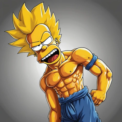 homer simpsons,homer,bart,flanders,angry man,tangelo,vegeta,angry,simson,anger,takikomi gohan,syndrome,jerry,animated cartoon,kame sennin,cartoon character,anime 3d,muscle man,dragonball,body building