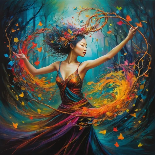 fire dancer,dance with canvases,mystical portrait of a girl,fire dance,faerie,fire artist,dancing flames,firedancer,dancer,fantasy art,boho art,faery,colorful tree of life,twirling,the enchantress,the festival of colors,harmony of color,gypsy soul,fantasy picture,art painting,Conceptual Art,Graffiti Art,Graffiti Art 05