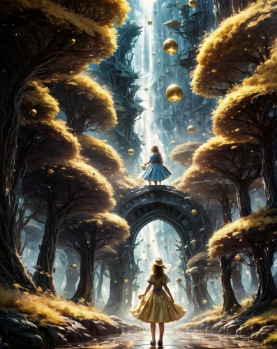 violet evergarden,forest of dreams,alice in wonderland,the mystical path,fantasy picture,fairy world,cg artwork,the path,fairy forest,fantasia,hall of the fallen,fae,wonderland,labyrinth,dream world,mirror of souls,the forest,alice,dandelion hall,3d fantasy