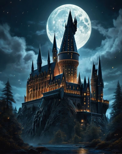 hogwarts,castle of the corvin,fairy tale castle,haunted castle,gothic architecture,fantasy picture,witch's house,ghost castle,harry potter,knight's castle,fairytale castle,castle,magic castle,potter,water castle,halloween background,fantasy art,gold castle,witch house,castelul peles,Conceptual Art,Sci-Fi,Sci-Fi 03