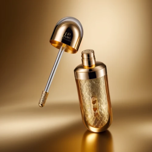 opera glasses,perfume bottle,brass tea strainer,perfume bottles,gold lacquer,bottle stopper & saver,trumpet valve,pushpin,champagne flute,light-emitting diode,two pin plug,pressure device,ignition key,handbell,champagen flutes,brass instrument,pressure measurement,creating perfume,golden candlestick,padlock