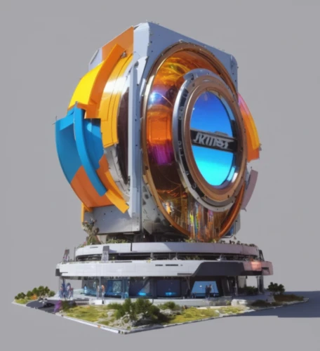 cyclocomputer,solar cell base,rotating beacon,3d render,hub,highway roundabout,cinema 4d,gyroscope,electric tower,render,development concept,roundabout,3d rendered,3d model,apiarium,mechanical fan,keystone module,transmitter,futuristic art museum,sky space concept,Photography,General,Realistic