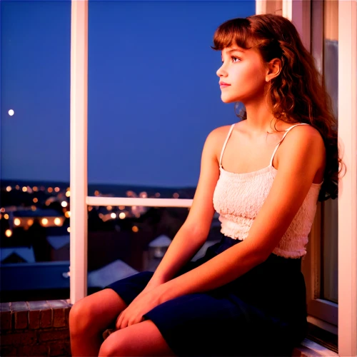 on the roof,girl sitting,balcony,rooftop,window sill,photo session at night,relaxed young girl,rooftops,retro girl,roof top,paris balcony,night photo,pensive,retro woman,windowsill,girl in a long,contemplative,night scene,la violetta,meditative,Photography,Artistic Photography,Artistic Photography 09