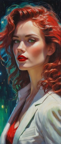 transistor,the sea maid,red-haired,maureen o'hara - female,clary,sci fiction illustration,world digital painting,red head,fantasy portrait,callisto,ariel,vampire woman,rusalka,redheads,digital painting,transistor checking,scarlet witch,girl on the river,mystique,scarlet sail