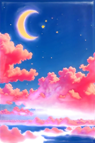 dusk background,moon and star background,sky,landscape background,clouds - sky,night sky,summer sky,sky clouds,hot-air-balloon-valley-sky,evening sky,unicorn background,pink dawn,delight island,crescent moon,dreamland,ocean background,starry sky,cloud shape frame,skyscape,sky rose,Illustration,Japanese style,Japanese Style 02