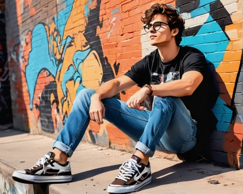 skater,vans,converse,sneakers,chucks,holding shoes,male model,young model,jeans background,man on a bench,hipster,street fashion,black shoes,blue shoes,on the street,cross legged,brown shoes,boy model,shoes icon,boys fashion,Illustration,Vector,Vector 01