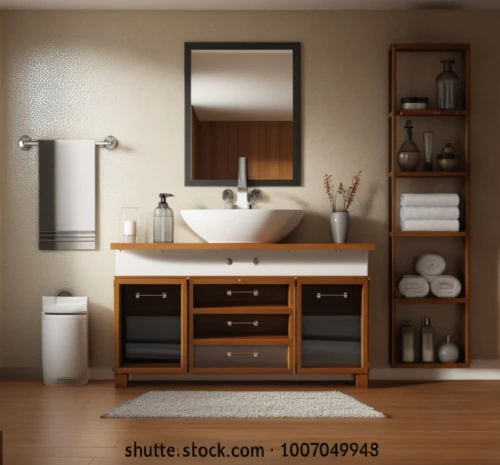 bathroom cabinet,dressing table,kitchenette,search interior solutions,modern minimalist bathroom,washbasin,laundry room,storage cabinet,cabinetry,chiffonier,dresser,wooden mockup,changing table,bathroom,luxury bathroom,boy's room picture,consulting room,commode,faucets,wooden desk,Photography,General,Realistic