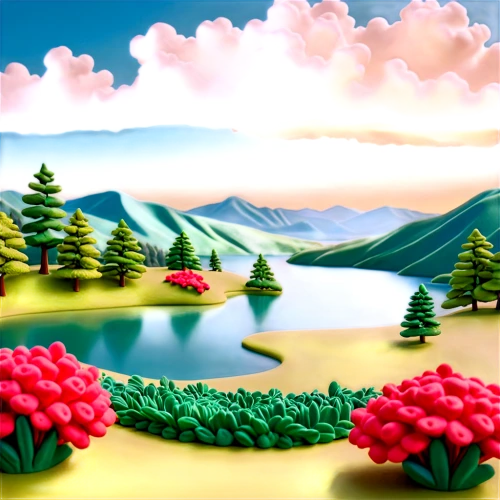 cartoon video game background,landscape background,3d background,mushroom landscape,background vector,background view nature,virtual landscape,mountainous landscape,an island far away landscape,salt meadow landscape,nature landscape,mountain landscape,mountain scene,children's background,3d fantasy,natural landscape,fantasy landscape,landscape nature,lego background,beautiful landscape,Unique,3D,Clay