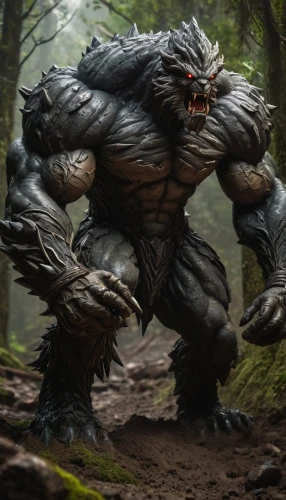 brute,leopard's bane,destroy,cleanup,werewolf,king kong,wolfman,beast,monster,nature's wrath,orc,aaa,giant schirmling,skogar,kong,concept art,angry man,werewolves,3d rendered,tantalus,Photography,General,Fantasy