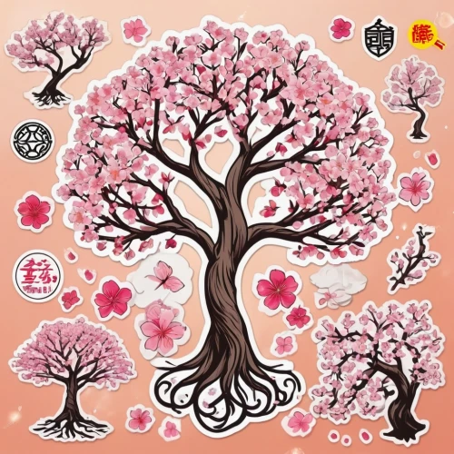 sakura tree,cherry blossom tree,blossom tree,peach tree,apricot blossom,peach blossom,plum blossom,blossoming apple tree,japanese floral background,plum blossoms,sakura branch,the japanese tree,japanese sakura background,flourishing tree,flower tree,sakura cherry tree,cherry tree,silk tree,sakura trees,blooming tree,Unique,Design,Sticker