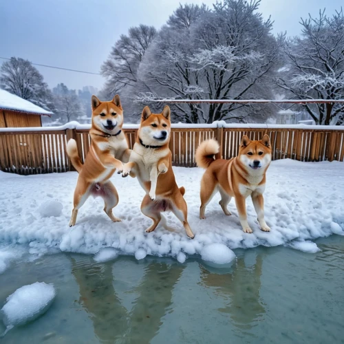 corgis,huskies,flying dogs,three dogs,shiba inu,winter animals,raging dogs,synchronized skating,dog photography,dog sled,ice skating,canaan dog,dog-photography,color dogs,playing in the snow,herding dog,shiba,dog sports,skijoring,hunting dogs