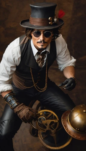 steampunk,watchmaker,ringmaster,steampunk gears,clockmaker,stovepipe hat,pocket watch,magician,hatter,top hat,pocket watches,bellboy,ornate pocket watch,bowler hat,pirate treasure,coffee grinder,masonic,cosplay image,the phonograph,clockwork,Conceptual Art,Daily,Daily 12