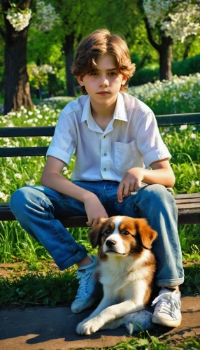 boy and dog,child in park,kooikerhondje,girl with dog,kid dog,pet,my dog and i,st bernard outdoor,in the park,boy,eleven,child portrait,king charles spaniel,hushpuppy,human and animal,cão da serra de aires,child is sitting,max,small münsterländer,dog,Art,Classical Oil Painting,Classical Oil Painting 42