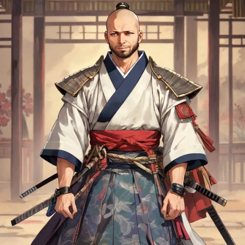 samurai,samurai fighter,sensoji,shuanghuan noble,yi sun sin,jeongol,sanshin,senso-ji,nikko,xing yi quan,asakusa,haidong gumdo,mukimono,sensei,zui quan,sanshou,tai qi,tsukemono,takuan,martial arts uniform,Digital Art,Anime
