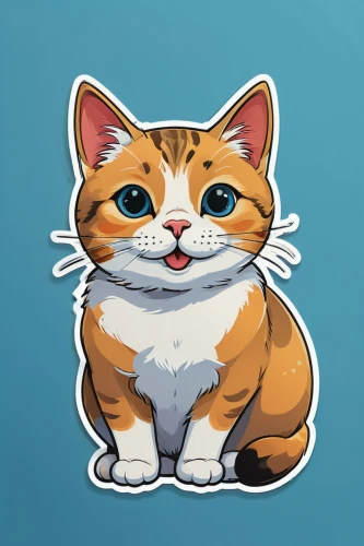 cat vector,clipart sticker,calico cat,animal stickers,red tabby,cartoon cat,sticker,stickers,calico,ginger cat,cat-ketch,cute cat,tabby cat,flat blogger icon,american curl,cat on a blue background,tiger cat,cat drawings,skype icon,doodle cat,Unique,Design,Sticker