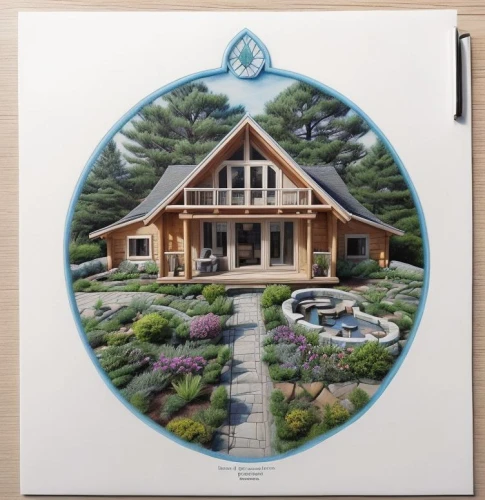 circle shape frame,glass painting,botanical square frame,round house,blue leaf frame,mid century house,house drawing,house painting,garden elevation,placemat,house in the forest,bungalow,airbnb icon,copic,symmetrical,circle design,houses clipart,frame house,ceramic tile,circular puzzle