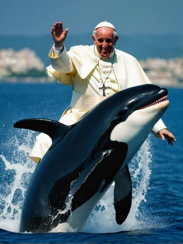 dolphin rider,pope francis,rompope,delfin,pope,dolphin show,dolphin,cetacean,dolphins,porpoise,dolphinarium,road dolphin,aquatic mammal,striped dolphin,marine mammal,two dolphins,oceanic dolphins,killer whale,dolphin-afalina,white-beaked dolphin,Photography,Documentary Photography,Documentary Photography 01