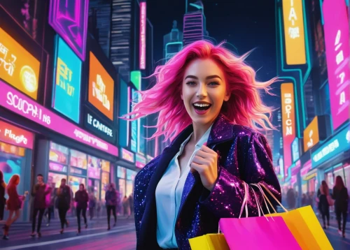 woman shopping,shopping icon,consumerism,colorful city,shopping icons,shopper,shopping street,cyberpunk,sprint woman,80s,women in technology,consumer,digital advertising,fashion vector,harajuku,magenta,colorful background,neon human resources,city trans,connectcompetition,Illustration,Black and White,Black and White 15