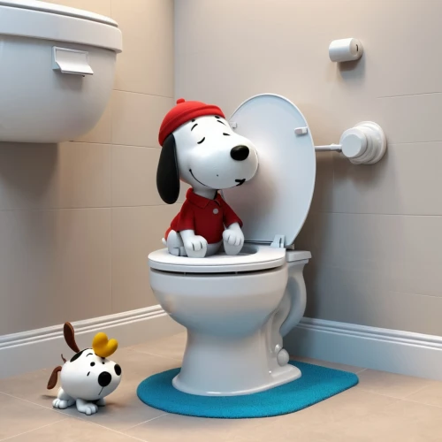 snoopy,toilet,plumber,toilet roll holder,bathroom accessory,plumbing,plumbing fitting,plummer terrier,toilet seat,luxury bathroom,bidet,bathtub accessory,wc,bath toy,toilet table,3d model,disabled toilet,smarthome,elf on a shelf,peanuts,Unique,3D,3D Character