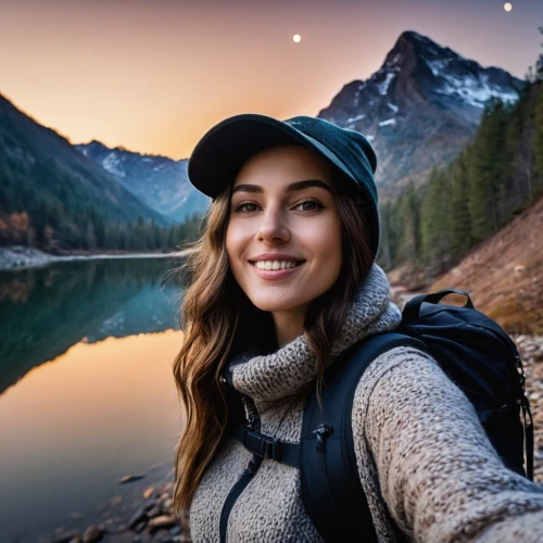girl wearing hat,travel woman,girl on the river,morskie oko,landscape background,nature photographer,portrait background,autumn background,romantic portrait,mountain hiking,südtirol,teton,portrait photographers,yosemite,a girl with a camera,montana,aspen,a girl's smile,vermilion lakes,hintersee,Photography,General,Natural