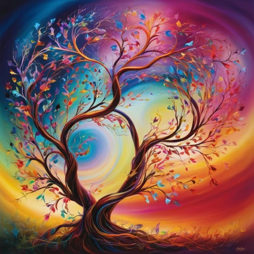 colorful tree of life,painted tree,tree of life,flourishing tree,watercolor tree,magic tree,celtic tree,the branches of the tree,colorful background,harmony of color,argan tree,background colorful,colorful spiral,wondertree,autumn tree,tangerine tree,psychedelic art,art painting,blossom tree,colorful heart,Illustration,Realistic Fantasy,Realistic Fantasy 37