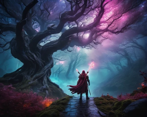 fantasy picture,fae,fairy forest,enchanted forest,magic tree,forest of dreams,fantasia,elven forest,fairy world,fantasy landscape,fantasy art,a fairy tale,faerie,fairy tale,the enchantress,fairytale forest,enchanted,fairy tales,the mystical path,faery,Conceptual Art,Sci-Fi,Sci-Fi 30