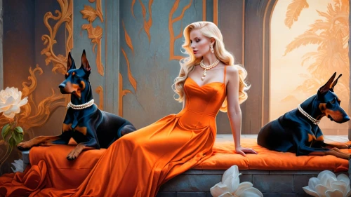 orange,fantasy picture,fantasy art,orange robes,kennel club,fairy tale character,fairy tales,girl with dog,fairy tale,girl in a long dress,orange scent,cinderella,foxes,fantasy woman,fairytale characters,fairy tale icons,orange roses,pharaoh hound,fairytales,a fairy tale,Photography,General,Fantasy