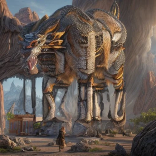 guards of the canyon,cynorhodon,desert background,desert planet,uintatherium,mesa,mammoth,mining excavator,camel,fallen giants valley,the desert,concept art,male camel,capture desert,ancient city,sphinx pinastri,dragon bridge,excavator,erbore,tribal bull,Realistic,Foods,None