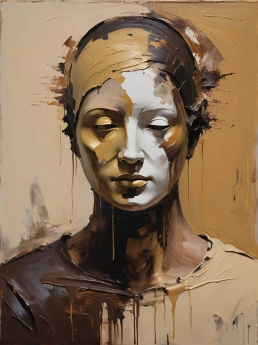 gold paint strokes,gold paint stroke,mary-gold,gilding,gold leaf,oberlo,golden mask,gold mask,tears bronze,oil paint,oil painting,oil painting on canvas,painting technique,gold foil art,sculptor ed elliott,sculptor,decorative figure,woman's face,oil on canvas,art painting,Conceptual Art,Oil color,Oil Color 01