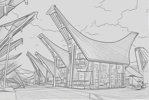 wooden houses,half-timbered houses,barn,wooden church,roofs,backgrounds,stave church,crooked house,sheds,concept art,crane houses,house drawing,stilt houses,log home,kirrarchitecture,buildings,half timbered,barns,lineart,outlines,Design Sketch,Design Sketch,Outline