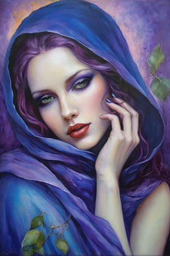 la violetta,oil painting on canvas,oil painting,art painting,girl in cloth,purple rose,italian painter,mystical portrait of a girl,girl with cloth,fantasy art,fabric painting,purple lilac,young woman,veil purple,fantasy portrait,violet colour,faery,persian poet,romantic portrait,portrait of a girl,Illustration,Realistic Fantasy,Realistic Fantasy 30