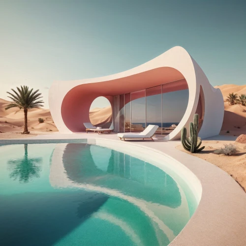 dunes house,futuristic architecture,cubic house,pool house,holiday home,modern architecture,jewelry（architecture）,holiday villa,3d rendering,futuristic landscape,futuristic art museum,luxury property,summer house,beach furniture,archidaily,arhitecture,inverted cottage,frame house,beach house,admer dune