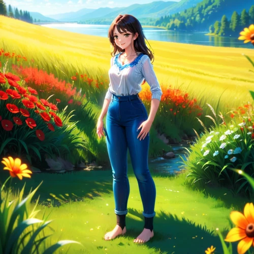 springtime background,girl in flowers,field of flowers,flower background,girl picking flowers,spring background,blooming field,flowers field,flower field,summer meadow,heidi country,farm background,cg artwork,picking flowers,rosa ' amber cover,summer background,marguerite,meadow,clover meadow,portrait background,Anime,Anime,General