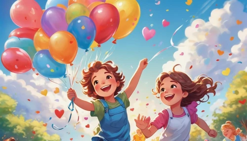 little girl with balloons,colorful balloons,pink balloons,happy birthday balloons,balloons,star balloons,balloons flying,baloons,rainbow color balloons,birthday balloons,corner balloons,balloons mylar,red balloons,balloon,balloon trip,blue balloons,heart balloons,children's birthday,kids illustration,new year balloons,Illustration,Japanese style,Japanese Style 07
