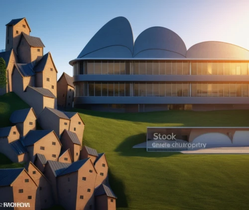 golf hotel,3d rendering,futuristic art museum,futuristic architecture,eco hotel,golf course background,school design,golf resort,3d render,3d rendered,sky space concept,futuristic landscape,background vector,stone palace,neo-stone age,modern architecture,stock exchange,blackmagic design,feng shui golf course,digital compositing,Photography,General,Realistic