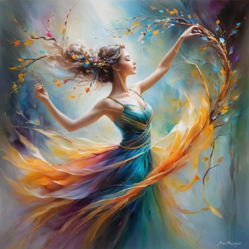 dance with canvases,gracefulness,twirling,boho art,dancer,whirling,twirl,fantasy art,faerie,twirls,fire dancer,faery,mystical portrait of a girl,dancing flames,dance,harmony of color,swirling,world digital painting,little girl twirling,art painting,Illustration,Paper based,Paper Based 11